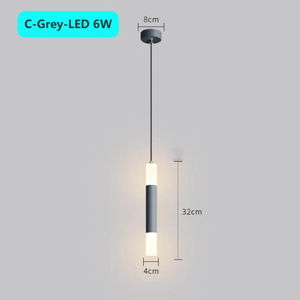Suspension LED tube long design moderne pour intérieur luxe — LZ4X7Q9