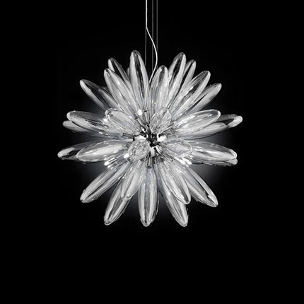 Lustre en verre à globe large avec quincaillerie élégante — LZ4T9QJ