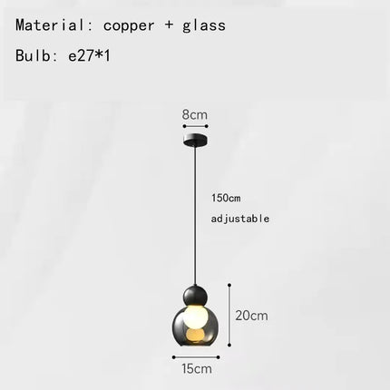 Suspension décorative réglable en verre transparent — LZ4X9T
