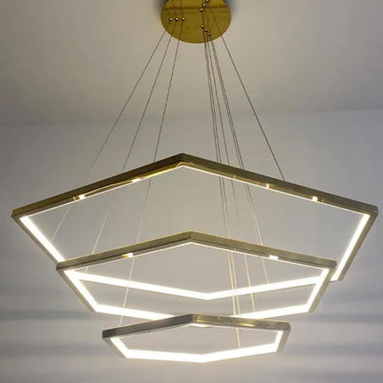 Suspension lustre hexagonal LED moderne et luxueux — LZ4X9P2