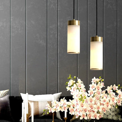 Suspension rétro en cuivre avec abat-jour marbre pour intérieur et jardin — LZ4X9P