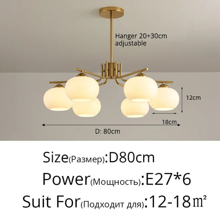 Lustre suspension nordique en verre blanc pour plafond — LZ4M9Q2