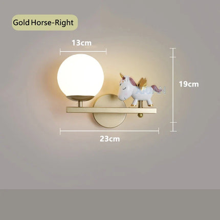 applique murale licorne rose pour chambre d'enfant