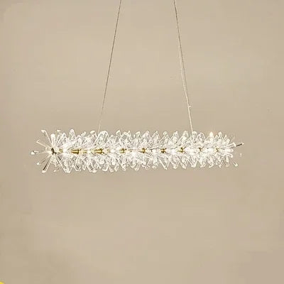 Lustre suspension moderne en cristal à anneaux LED pour salon 60-100 cm — LZ4F9T2