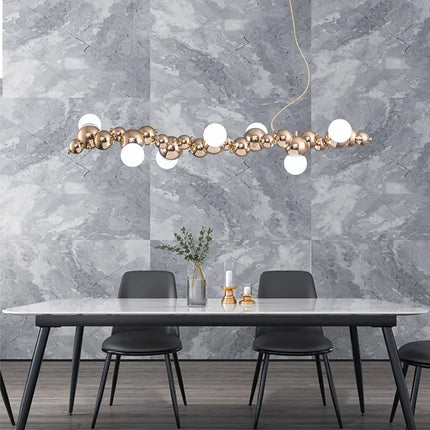 Suspension moderne 2024 en métal avec boules, forme chenille — LZ4X9P