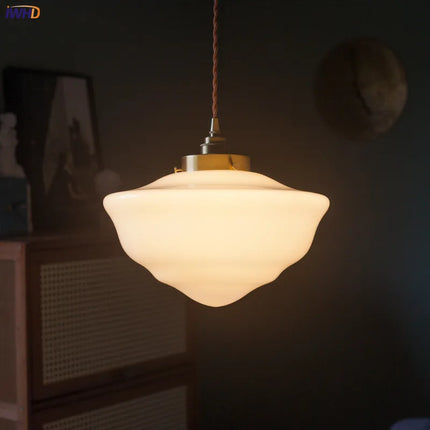 iwhd suspension led en verre et cuivre style nordique moderne