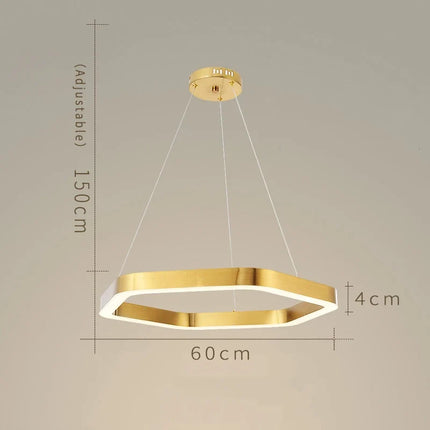 Lustre suspension hexagonal moderne en acier inoxydable — LZ4X9T