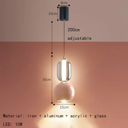 Suspension nordique créative en verre et fer — LZ4X9P2Q