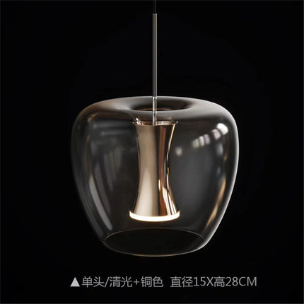 Suspension LED en verre transparent au design moderne pour intérieur — LZ4X9J