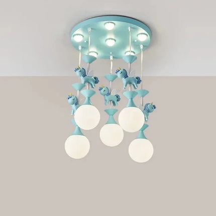 Lustre LED moderne carrousel style princesse pour enfants — LZ4XJ9