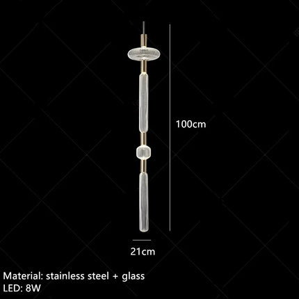 Suspension tubes en verre transparent réglable style nordique — LZ4X9M2