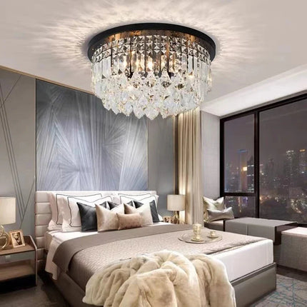 Lustre LED dimmable en cristal style américain luxueux — LZ4P9XQ