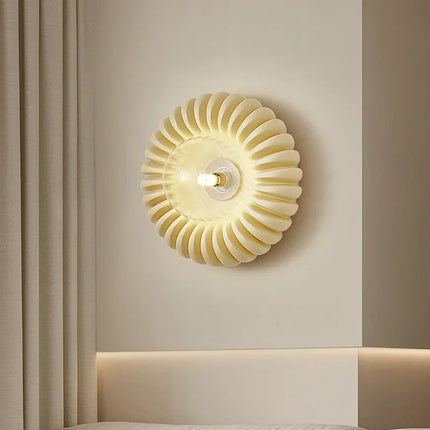 Applique murale ronde haut de gamme en verre blanc rétro — LZ4X9P2