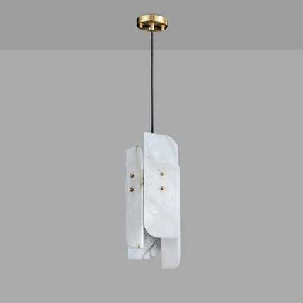 Suspension en marbre véritable avec fil cuivre et ampoule ajustable — LZ4G7Q2N