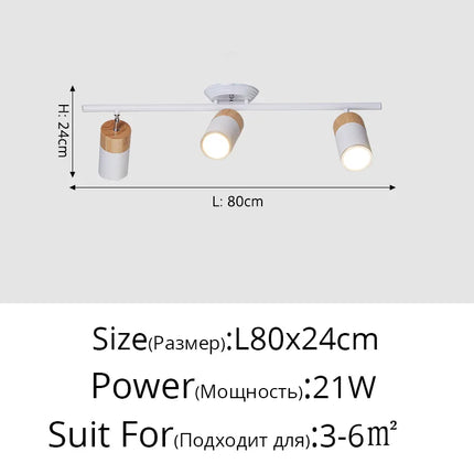 Lustre nordique à bande LED avec spots décoratifs pour intérieur — LZ4X7P9