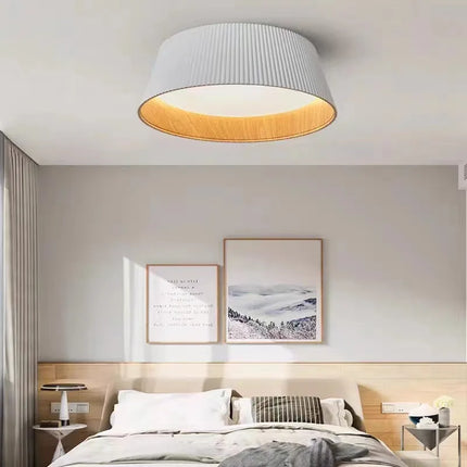 Plafonnier rond en bois style wabi sabi minimaliste pour intérieur — LZ4X9M