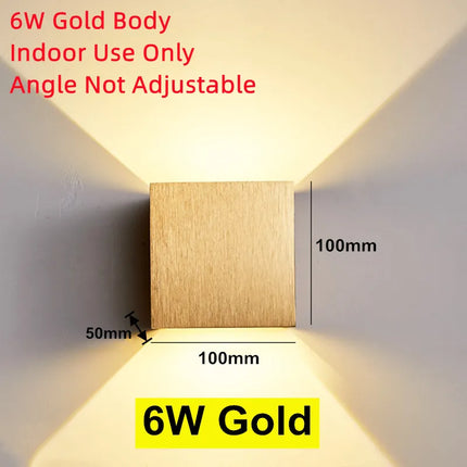 Applique murale LED étanche IP65 pour extérieur et intérieur en aluminium doré — LZ4X9T2