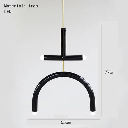 Lustre suspension réglable en fil métallique arc-en-ciel art déco — LZ4P9XQ
