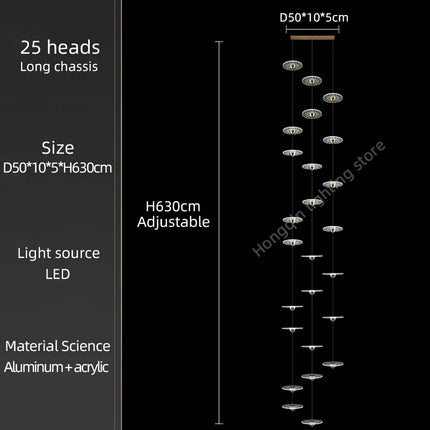 Lustre suspension design nordique simple et élégant pour escalier — LZ4X9T2