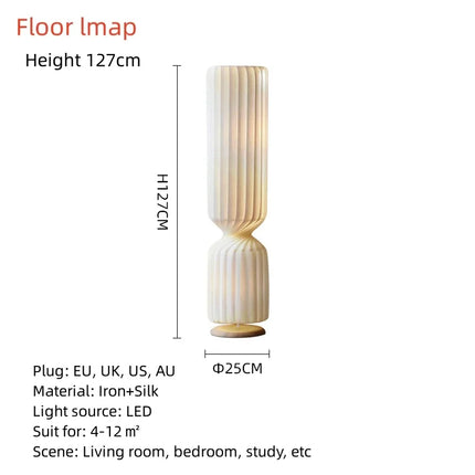 Suspension cylindrique en soie design danois pour escalier et salon — LZ4X9P
