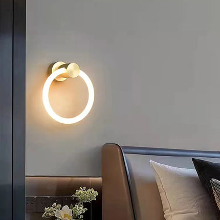 Applique murale LED moderne en laiton avec anneau acrylique et 3 couleurs dimmables — LZ4X9T