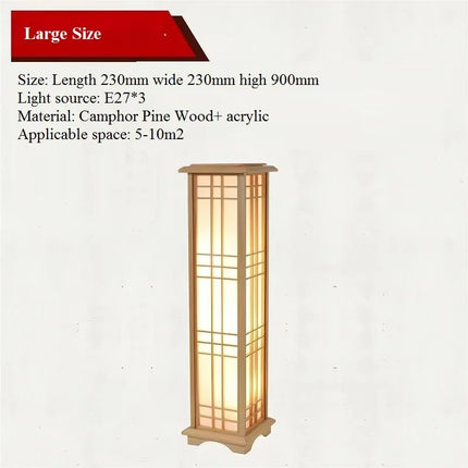 Lampadaire japonais en bois massif pour intérieur lumineux — LZ4X9T2