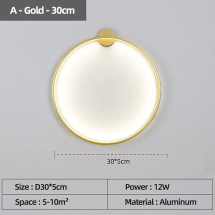 Applique murale LED cercle pour décoration intérieure — LZ4G7X9