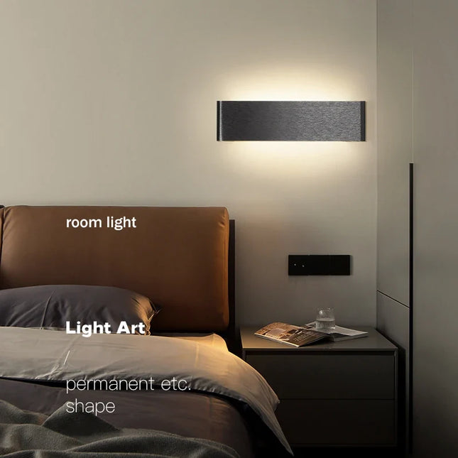 Lampe de chevet LED carrée en aluminium pour hôtel — LZ4X9T1