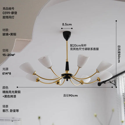 Lustre suspension LED en verre au design nordique vintage — LZ4X9P2Q