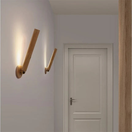 Applique murale rotative en bois avec chargement USB et gradation tactile — LZ4X9P2