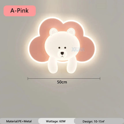 Applique murale décorative ourson et nuage pour chambre enfant — LZ4T9X