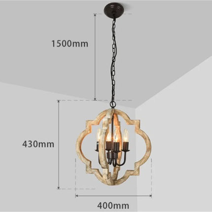 lustre vintage en bois ancien style industriel pour intérieur