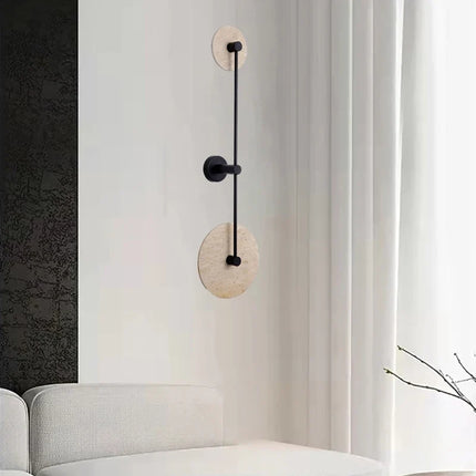 Applique murale LED ronde en pierre naturelle et métal — LZ4Q7X9