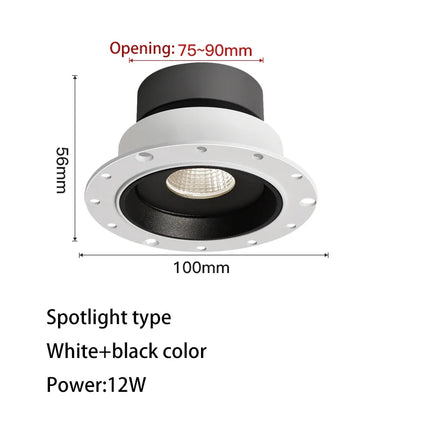 Spot LED ultra fin sans cadre anti-éblouissement pour intérieur — LZ4X9T2