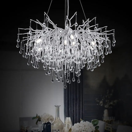 Lustre suspension moderne en cristal goutte de pluie décoratif — LZ4P9XJ