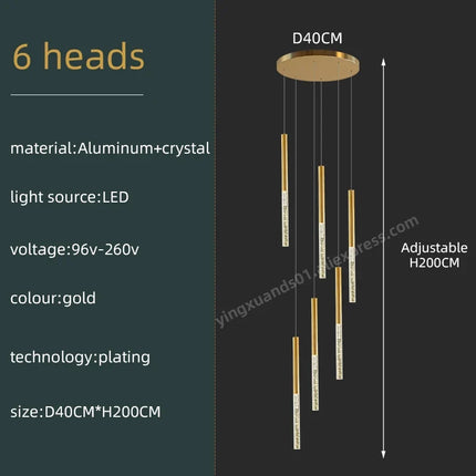Lustre en cristal au design moderne pour éclairage intérieur minimaliste — LZ4X9Q2