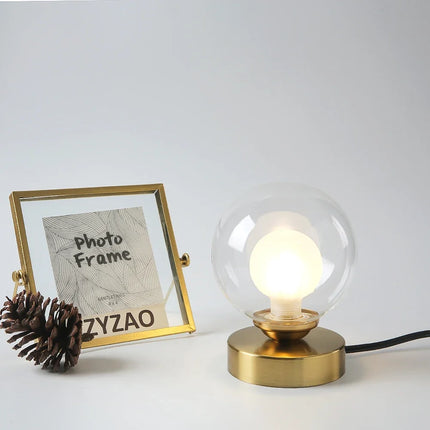 Lampe de table LED boule en verre doré pour bureau — LZ4X9P2