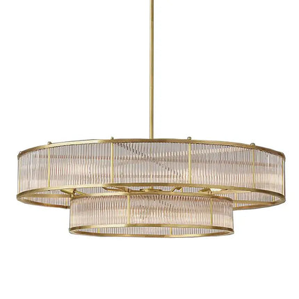 Lustre suspension style loft américain en métal et tubes de verre — LZ4H7Q2