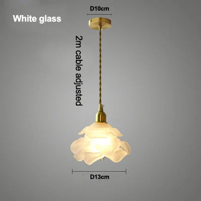 Suspension rétro en verre aux pétales design fait main — LZ4F9Q2