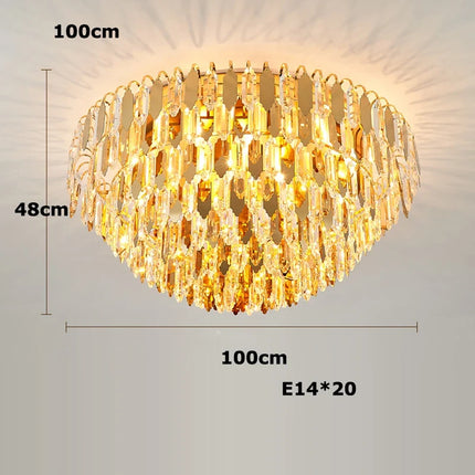 Lustre LED de luxe finition or chromé pour décoration moderne — LZ4X9T2