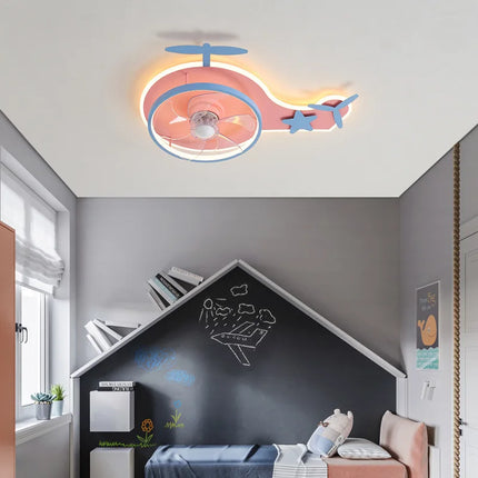 Plafonnier LED ventilateur avion pour enfant avec télécommande réglable — LZ4X9T