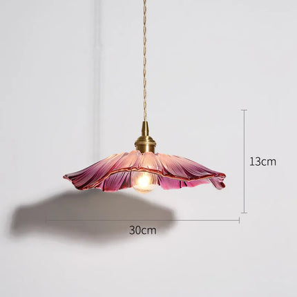 Suspension LED nordique en verre et laiton forme fleur — LZ4X9M