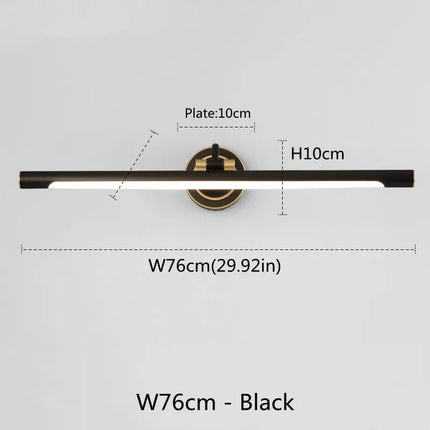 Applique murale LED noire style Américain pour salle de bain et miroir — LZ4X9P2