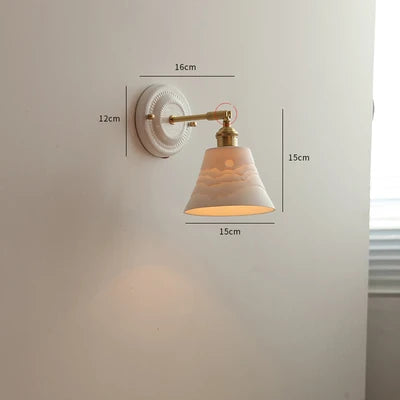 Applique murale LED style nordique japonaise cuivre et blanc — LZ4X9TQ