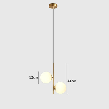 Suspension design en verre et laiton noir moderne — LZ4X9P