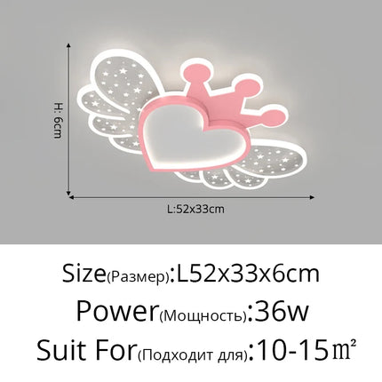 Lustre LED ultra lumineux style nordique avec décoration cœur — LZ4X9P2