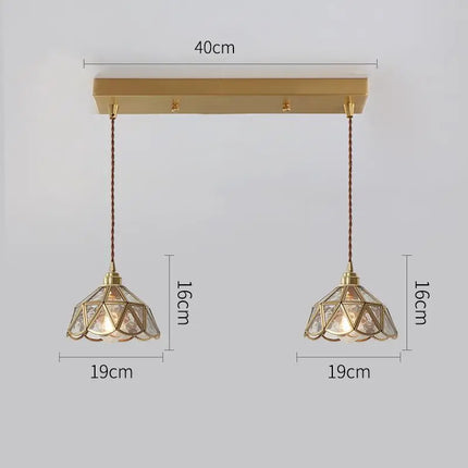 Suspension LED nordique en verre et cuivre moderne — LZ4X9T2