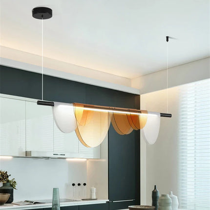 Lustre nordique moderne en acrylique avec verre coloré LED — LZ4P9XQ