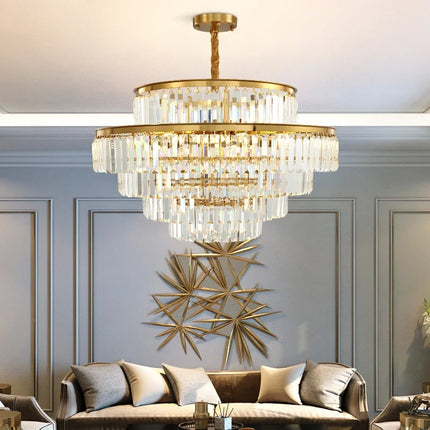 Lustre décoratif moderne en cristal doré pour intérieur — LZ4X9J