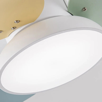 Plafonnier ventilateur LED moderne en bois avec télécommande — LZ4XJ9
